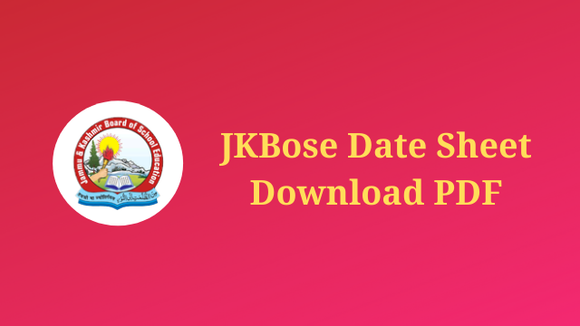 JK Bose Date Sheet