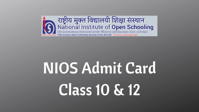 NIOS Admit Card